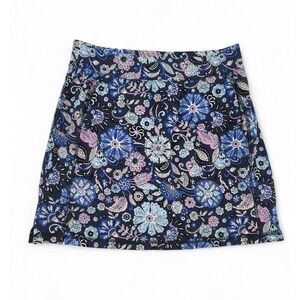 T by Talbots Skort Women's S Navy Blue Floral Stretch Activewear Golf Tennis EUC